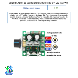 CONTROLADOR DE VELOCIDAD DE MOTOR DC 12V-40V 10A PWM