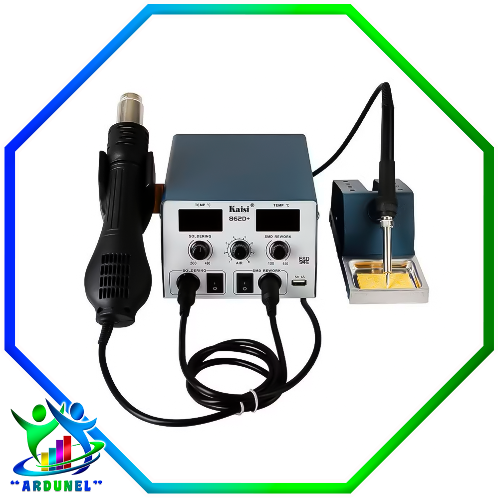 KAISI 862D+ ESTACION DE SOLDADURA DE AIRE CALIENTE 2 EN 1
