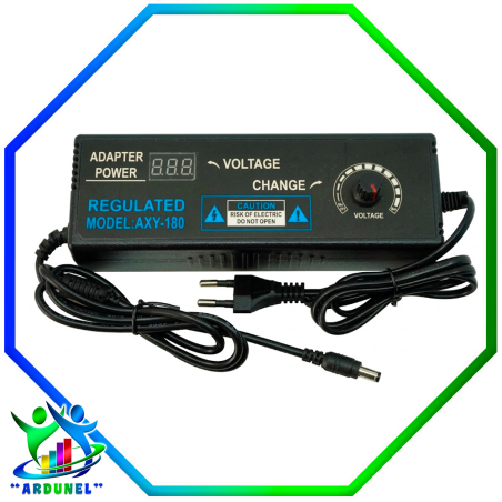 FUENTE DE ALIMENTACION REGULABLE CON PANTALLA LED 3-24V 5A
