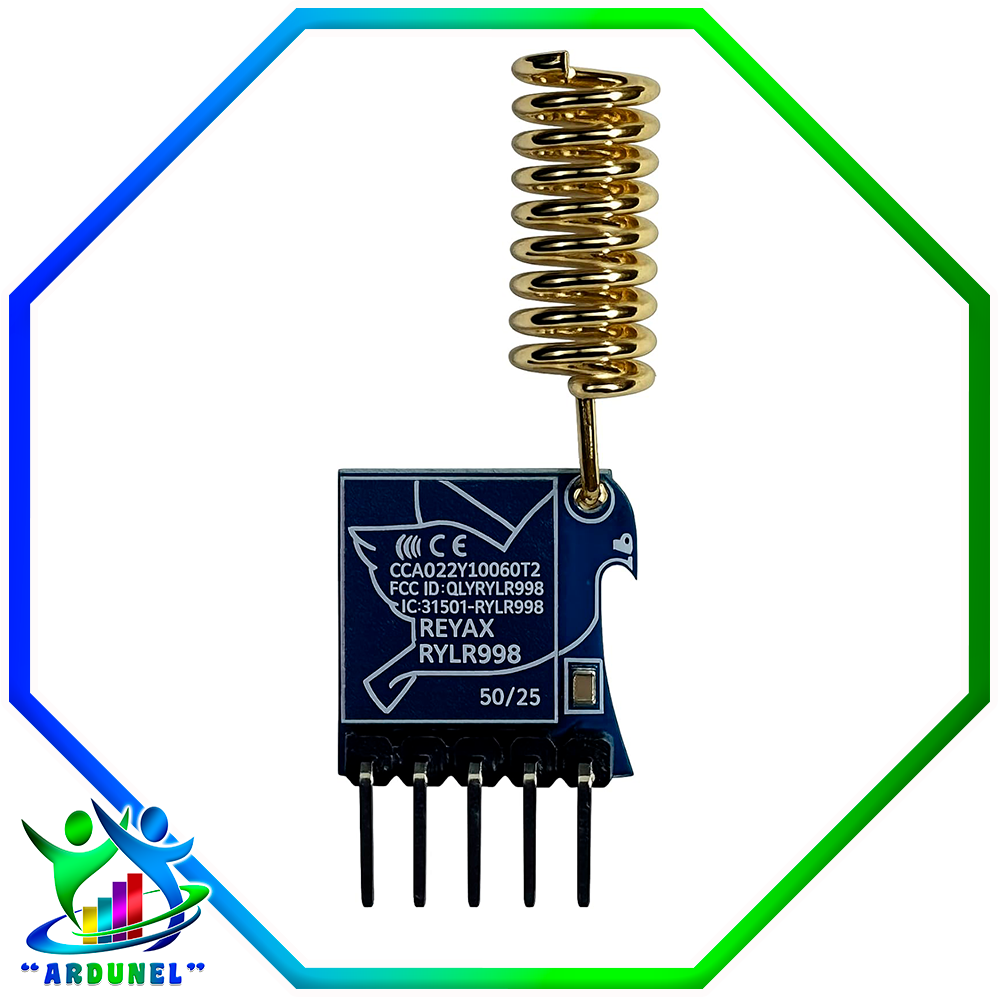 MODULO TRANSCEPTOR LORA REYAX RYLR998 ANTENA UART 915MHZ
